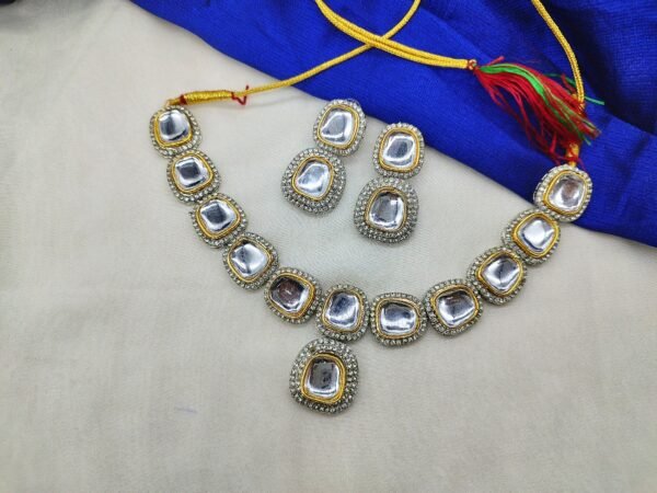 kundan classic necklace with gold plating