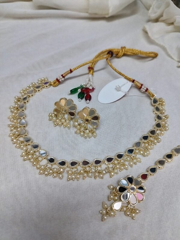 kundan mirror necklace