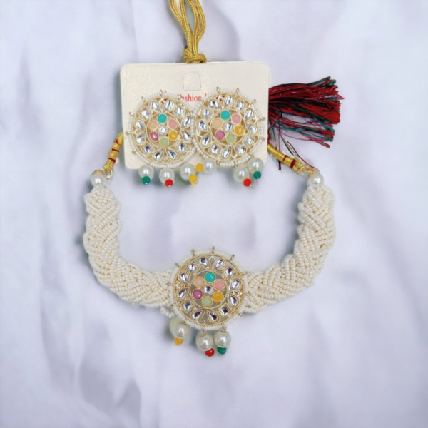 kundan delicate necklace with gold plating